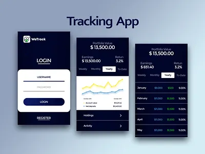 Tracking App android app design booking brand design color creative design dribbble ios iphone login logo minimal samsung track tracking typography ui design ux design web design