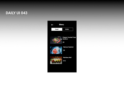 Daily UI 043 dailyui design figma figmadesign food and drink menu design restaurant sushi ui