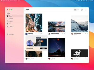 VSCO for MacOS concept (Big Sur) big sur bigsur macos macosx osx ui design vsco vscocam