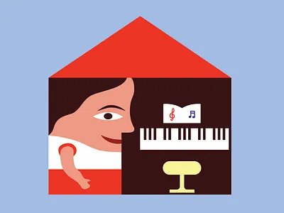 Piano at home children design childrens illustration concept home illustration illustrator music puzzle toy design