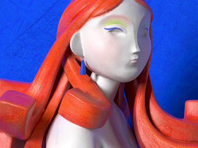 Redhead 3d 3d art 3d artist 3d character 3d sculpting c4d cgi character character design cinema4d design digital art girl loop maxon redhead redshift render substance painter zbrush