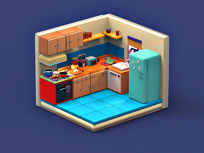KitchenArtWork 3dart lowpoly 3dartist