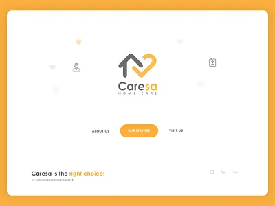 Caresa. health care home care sketch splash screen ui