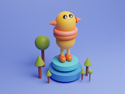A 3d character 3d 3d modelling blender design illustator illustrations