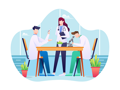 Medical Student Illustration biology campus college doctor education illustration medical student university vector