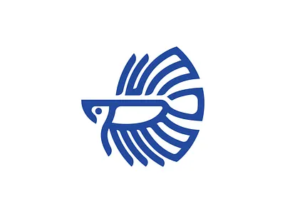 Betta Logo animal aqua betta fish line logo