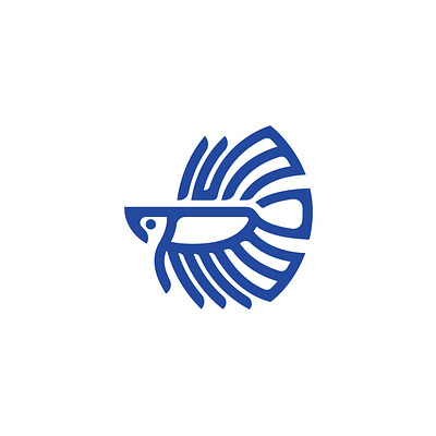 Betta Logo animal aqua betta fish line logo