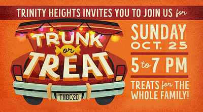 Trunk Or Treat fall festival graphicdesign halloween illustration lettering october trunk or treat