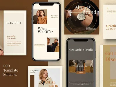 Soffie - Fashion Brand Social Media blog blogger brand branding development fashion instagram instagram banner instagram post instagram stories instagram template instagram templates posts social media social media pack social media template stories template web design website