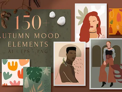 Autumn Mood Modern Illustrations abstract art autumn autumn collection autumn flyer autumn leaves autumn party design elements graphic graphic design graphics illustration illustrations modern mood moodboard poster posters vector