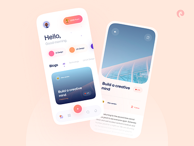 Blog reading app concept 📚 3d app app design app ui article blog blog design blogger clean clean ui design freelance idea landing minimal minimalism mobile ui uidesign ux