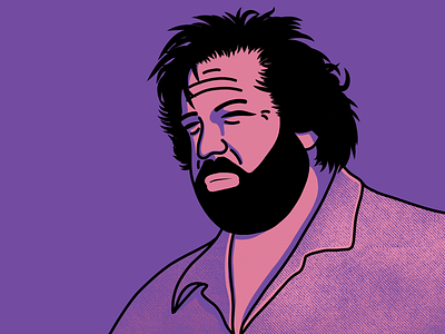 Bud Spencer bud spencer character creative design effects grain texture illustration illustrator pink purple vector