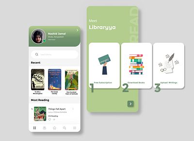 Libraryya- Mobile App app design composition creative design graphics ideas illustration logo typography ui vector