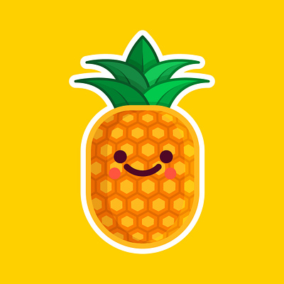 Cool pineapple cute design flat fruit fruits illustration minimal pineapple tropical vector vector art vector illustration vectorart