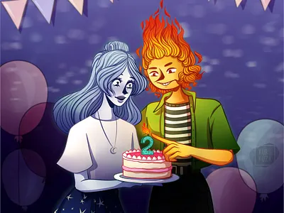 Birthday of my internet activity art artist artwork character art digital 2d draw illustration original art original character paint
