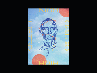 Head In The Clouds clouds portrait procreate riso