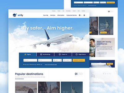 Air Travel Agency UI Concept airline airplane art direction concept design travel ui website