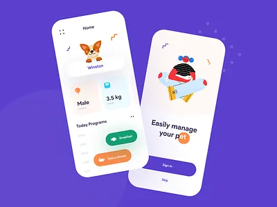 Pet management app concept 🐱🐶 app app design app ui clean clean ui design dog management manager minimal minimalism mobile pet pet care profile splash timeline todo app ui uidesign