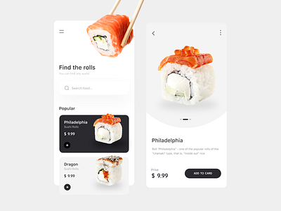 Food Delivery app app clean clean ui complex complex ui creative design food minimal mobile mobile app mobile app design mobile ui sushi ui ux web