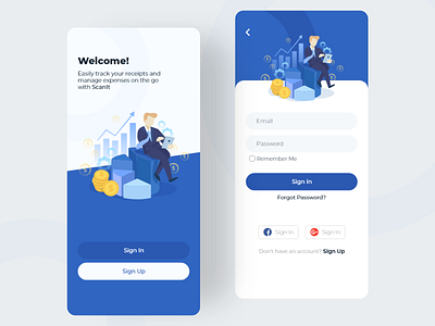Receipts scanning app home mobile mobile app mobile apps mobile design mobile ui receipt receipts scan scan app scanning scanning app sign in sign up welcome welcome screen