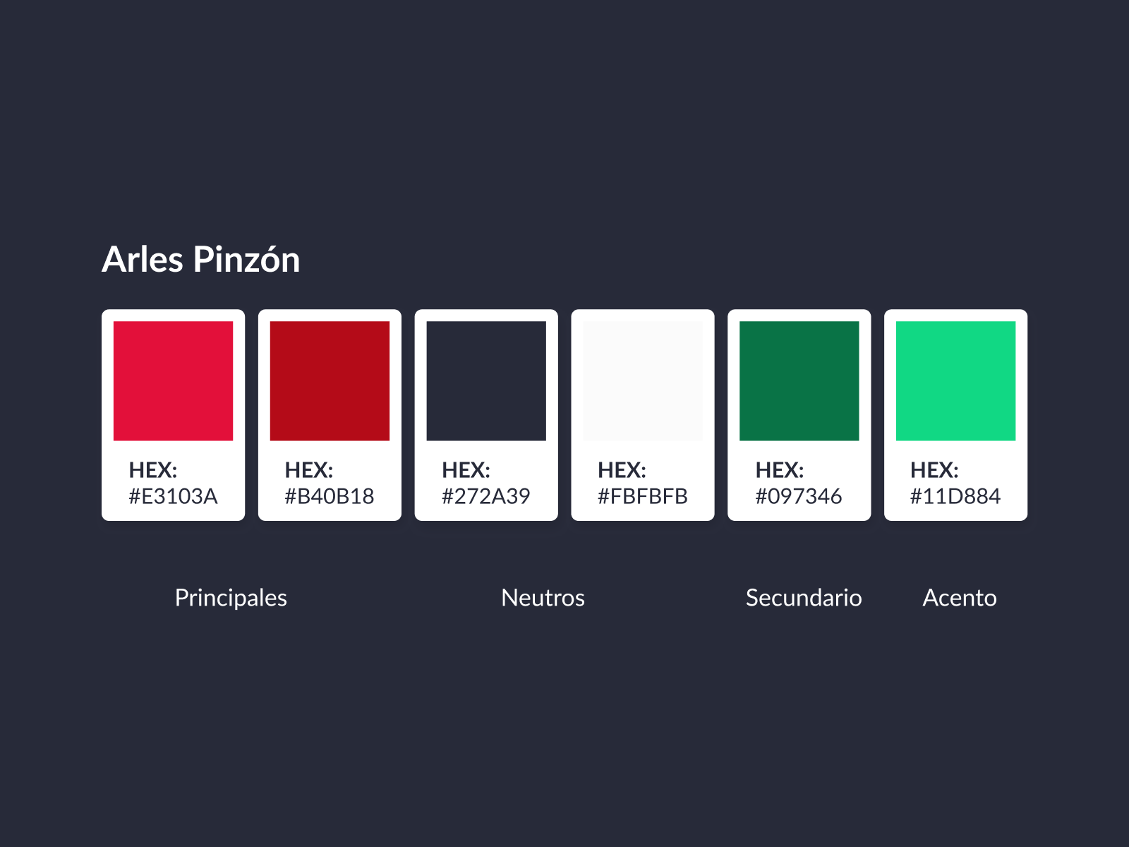 Example of New color palette for personal brand (