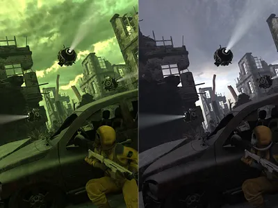 Daily Routine 3d atmospheric digital 3d drone environment future futuristic illustration lighting poisoned postapocalyptic postnuclear radiation ruin sciencefiction scifi survival survivor wreck