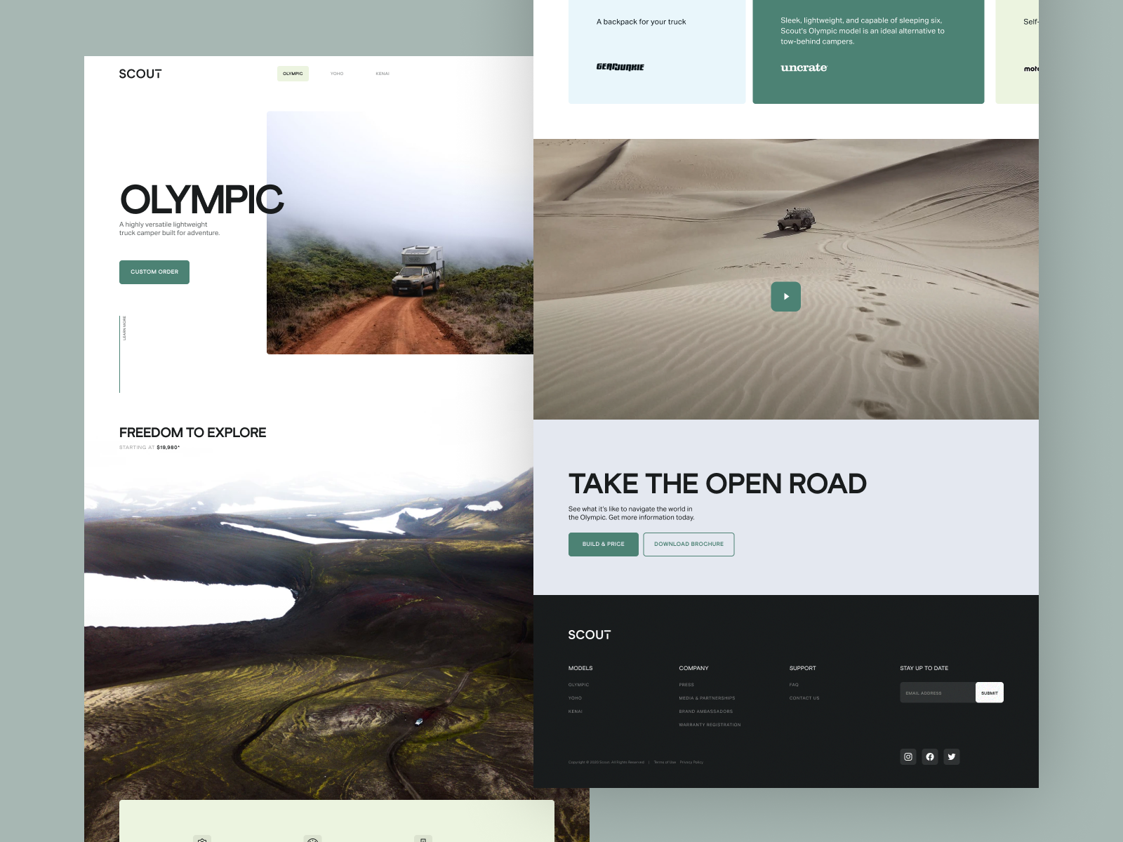 Example of Scout Camper Homepage Concept