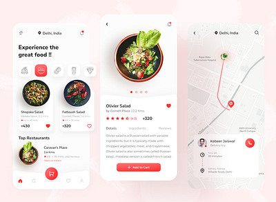 Food Delivery App food app food delivery app food ordering app minimal mobile app mobile ui ui ui design