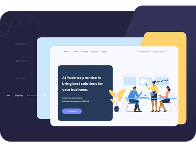 Yode Landing Page design illustration landing ui ux vector