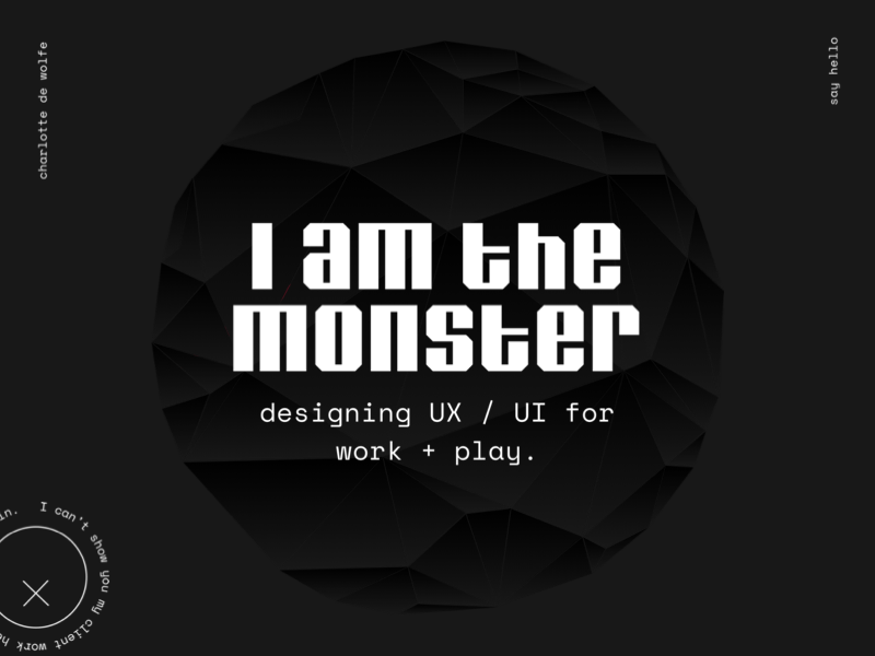 Monster Portfolio Site animate animation animations clean clean ui dark mode design portfolio explode interaction lander landing page modern parallax personal portfolio strange ui uiux ux web design