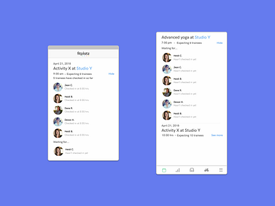 Calendar UX for a trainer in a fitness app app fitness app iphone marketplace app minimal ui ux