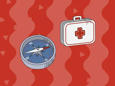 Camping Pack Illustrations - Aid art design flat illustration illustrator outline vector