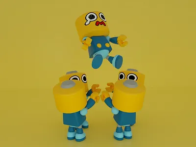 Servbots 3d capcom character design cinema 4d fan art fanart illustration megaman render rockman