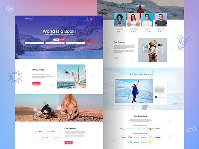 Travel Agency Website Redesign adobe xd figma flight hotel new design template tourism travel travel agency travel operator trending trendy ui design visual design website webui