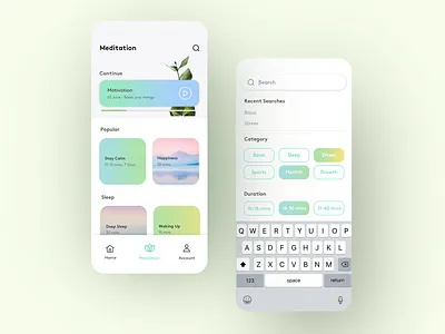 Meditation App Design Concept - Flow app app concept app design app ui ui ui design uidesign