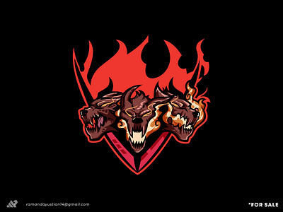 Logo Cerberus/ Illustration/ Mascot * For Sale * angry brand identity branding cerberus design dog dog logo e sport e sports event branding evil gire graphic design hades logo design mascot vector