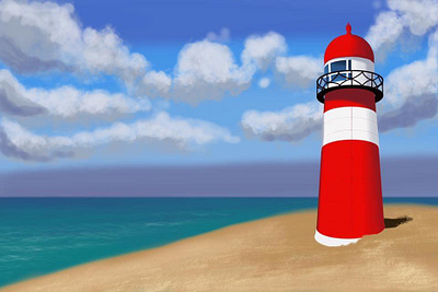 lighthouse digital illustration digital painting digitalart illustration procreate