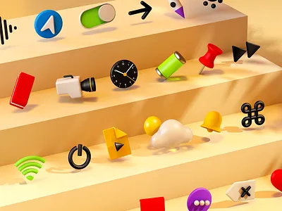 Guglieri.com — Icon set 3d 3dicon battery c4d camera iconography icons mixedreality set weather wifi