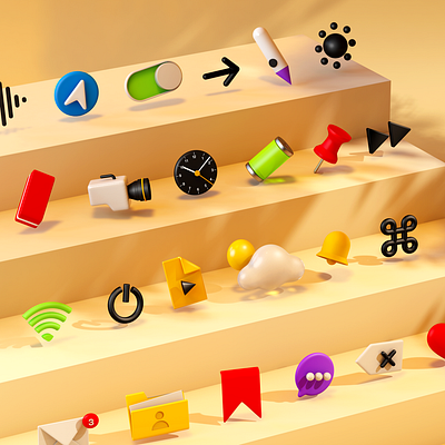 Guglieri.com — Icon set 3d 3dicon battery c4d camera iconography icons mixedreality set weather wifi