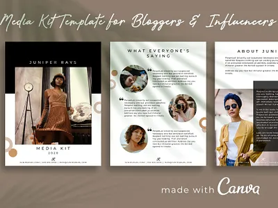 Media Kit Canva Template| Juniper branding brochure business catalogue clean download elegant kit magazine media media kit modern portfolio template templates