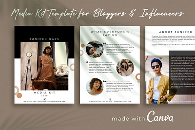 Media Kit Canva Template| Juniper branding brochure business catalogue clean download elegant kit magazine media media kit modern portfolio template templates