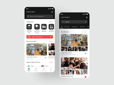 Home Service Booking App appdesign behance dailyui design app designer inspiration interface interfaces minimal salon app stark trent ui ui inspiration uiux user interface design ux design web