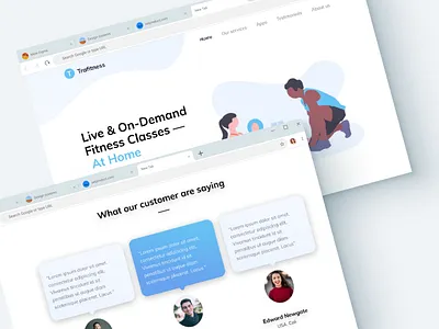 Landing page/ Fitness Studio design fitness testimonials uidesign uiux ux uxdesign web