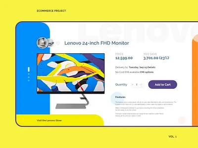 Monitor buying experience product page design ecommerce minimal ui ui ux ui design uidesign uiux uiuxdesign ux website website concept website design