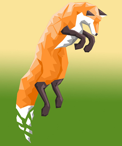 Polygon Fox adobe photoshop animal art design drawing fox fox illustration illustration polygon