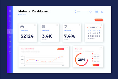 Dashboard Material Design app branding design icon illustration logo typography