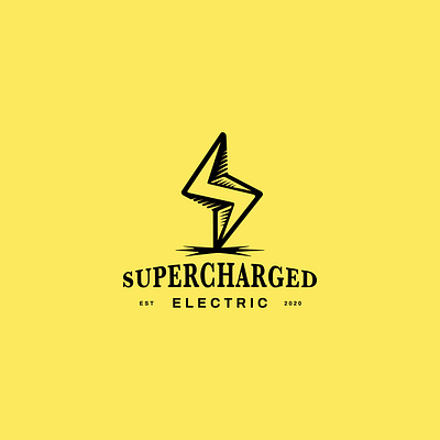 Supercharged⚡ branding design electric illustration lighting lightning bolt lockup logo plug vector