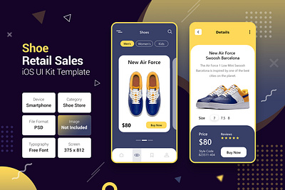 Air Force Shoes Mobile App Design app branding design icon illustration logo typography ui ux vector web
