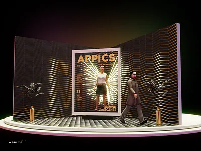 APPICS Meta Booth 3d animation art blockchain booth cover cryptocurrency glamour illustration metaverse screen design stylish virtual