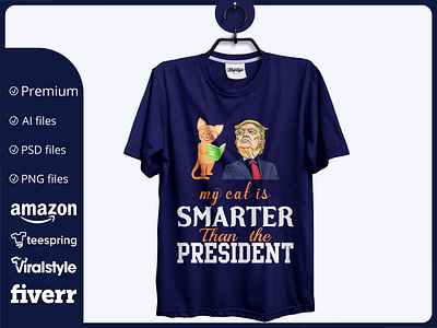 my cat is smarter T-Shirt Design branding creative t shirt design my cat is smarter t shirt design t shirt design t shirt design ideas t shirt design template t shirt designer t shirt mockup travel typographi t shirt design typography